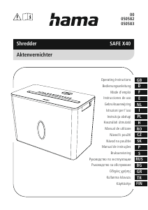 Bruksanvisning Hama 00050582 Safe X40 Dokumentförstörare