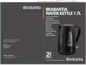Manual de uso Brabantia BBEK1013KBK Hervidor