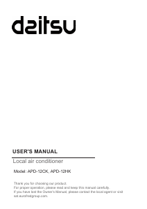 Manuale Daitsu APD-12CK Condizionatore d’aria
