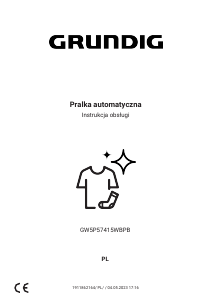Instrukcja Grundig GW5P57415WBPB Pralka