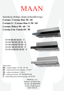 Instrukcja MAAN Corona Mikro 70 Okap kuchenny