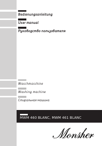 Manual Monsher MWM 460 BLANC Washing Machine