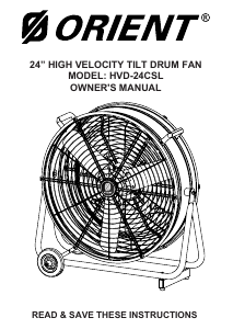 Mode d’emploi Orient HVD-24CSL Ventilateur