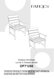 Rokasgrāmata Patiojoy OP71266 Dārza krēsls
