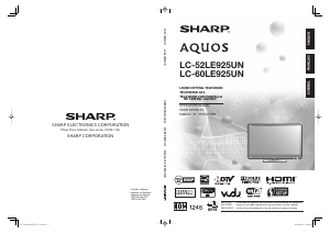 Manual Sharp AQUOS LC-52LE925UN LCD Television