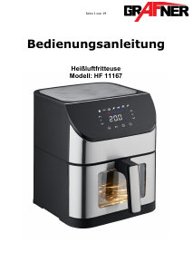 Bedienungsanleitung Grafner HF11167 Fritteuse