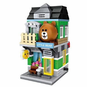 Manual LOZ set 1630 Street Mini Teddy bear shop