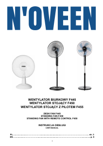 Instrukcja N'oveen F445 Wentylator