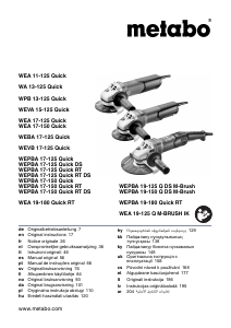 Руководство Metabo WEA 11-125 Quick Углошлифовальная машина