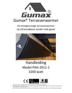 Handleiding Gumax PAH-2011-1 Terrasverwarmer