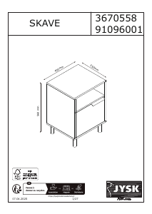 Manual JYSK Skave Mesa de cabeceira