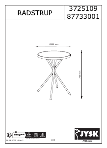 Hướng dẫn sử dụng JYSK Radstrup Bàn sân vườn