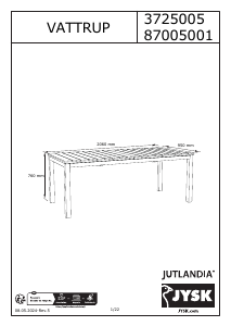 Instrukcja JYSK Vattrup Stół ogrodowy