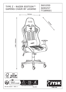 Instrukcja JYSK Type Z - Razer Edition Krzesło biurowe