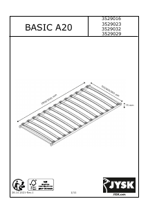 説明書 JYSK Basic A20 スラットベッドベース