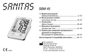 Manual Sanitas SBM 45 Blood Pressure Monitor