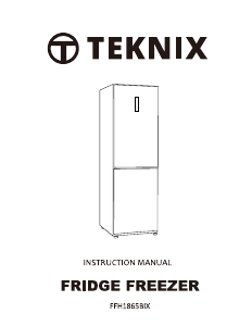Handleiding Teknix FFH1865BIX Koel-vries combinatie