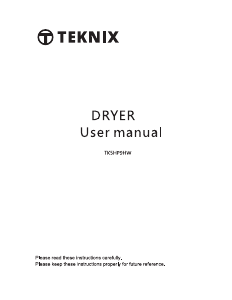 Handleiding Teknix TK5HP9HW Wasdroger