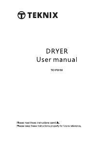 Handleiding Teknix TKHP8HW Wasdroger