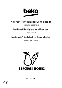 Bruksanvisning BEKO B5RCNA345HXBR2 Kyl-frys