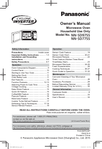 Manual Panasonic NN-SD775S Microwave