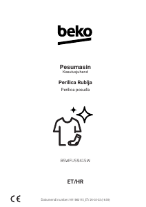 Priručnik BEKO B5WFU59415W Stroj za pranje rublja