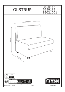 Priručnik JYSK Olstrup Sofa na rasklapanje
