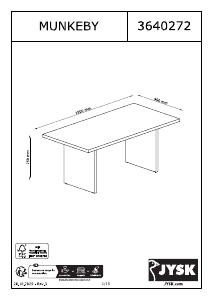 Manual JYSK Munkeby (180x90) Dining Table
