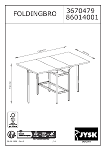 Manuale JYSK Foldingbro Tavolo da pranzo