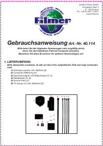 Bedienungsanleitung Filmer 40.114 Fahrradcomputer