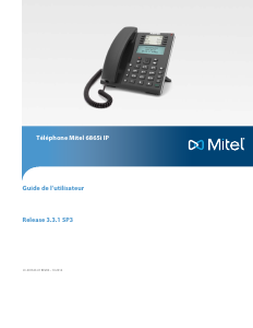 Mode d’emploi Mitel 6865 Téléphone IP