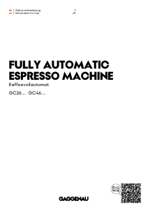 Bedienungsanleitung Gaggenau GC261100 Kaffeemaschine
