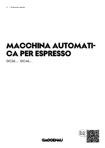 Manuale Gaggenau GC461120 Macchina da caffè