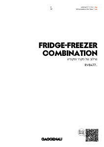 Bruksanvisning Gaggenau RVB477190 Kyl-frys