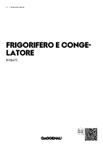 Manuale Gaggenau RVB477190 Frigorifero-congelatore