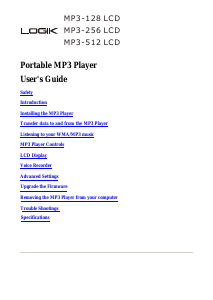 Manual Logik MP3-128 LCD Mp3 Player