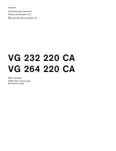 Bruksanvisning Gaggenau VG264220CA Häll