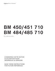 Mode d’emploi Gaggenau BM450710 Micro-onde