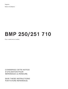 Mode d’emploi Gaggenau BMP250710 Micro-onde