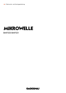 Bedienungsanleitung Gaggenau BMP251100I Mikrowelle