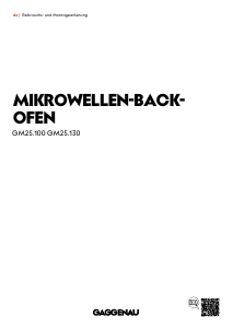 Bedienungsanleitung Gaggenau GM250130 Mikrowelle