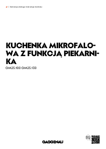 Instrukcja Gaggenau GM250130 Kuchenka mikrofalowa