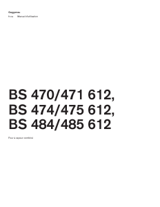 Mode d’emploi Gaggenau BS471612 Four