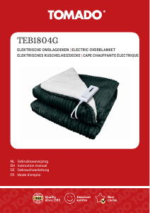 Bruksanvisning Tomado TEB1804G Elektrisk filt