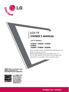 Manual LG 37LB5D LCD Television