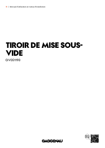 Mode d’emploi Gaggenau GV051190 Appareils de mise sous vide