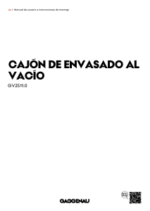 Manual de uso Gaggenau GV251100 Sellador de vacío