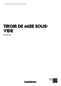 Mode d’emploi Gaggenau GV251100 Appareils de mise sous vide