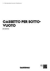 Manuale Gaggenau GV251100 Macchina per sottovuoto