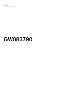 Mode d’emploi Gaggenau GW083790 Tiroir chauffant